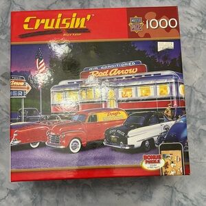 MasterPieces 'Cruisin'' 1000-Piece Diner Classic Puzzle - Red, Blue, Purple